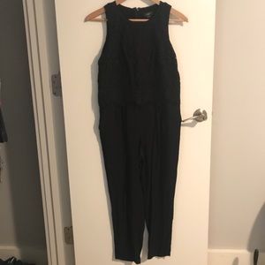 Ann Taylor Loft Lace Crop Jumpsuit